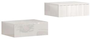 HOMCOM Set da 2 Comodini con cassetto per camera da letto, design da parete e pannello truciolare, 40x30x14 cm, Bianco | Aosom Italy