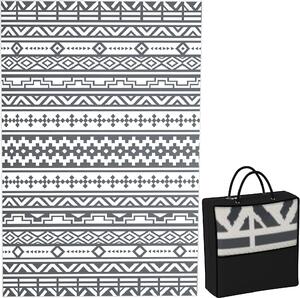 DecHome Tappeto da Esterno Reversibile con Motivo Geometrico e Borsa Inclusa 182x274 cm colore Grigio/Bianco - R3900CG