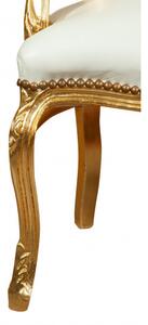 Poltrona stile francese Luigi XVI in legno massello di faggio