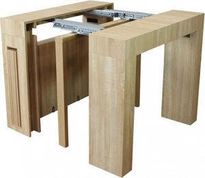 DecHome Tavolo Consolle Allungabile 3 metri Ingresso Design Moderno 45/96/147/198/249/300 X 90 cm colore Rovere Chiaro
