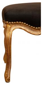 Panchetto poggiapiedi stile francese Luigi XVI in legno massello di faggio