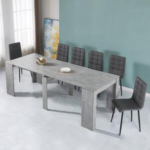 DecHome Tavolo Consolle Allungabile 3 metri Ingresso Design Moderno Effetto Cemento 50/100/150/200/250/300 X 90 cm colore Grigio