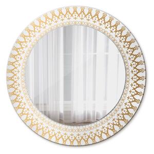 Specchio rotondo stampato Mandala indiana fi 50 cm