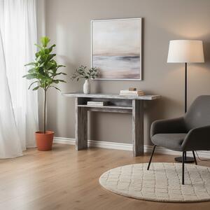 Terraneo Tavolo Consolle Allungabile Ingresso in Legno Riciclato 120x35/70x75h cm Effetto Vintage