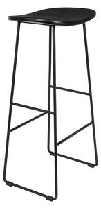 Sedia da bar nera in teak massiccio (altezza della seduta 76 cm) Tangle – White Label