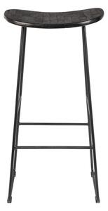 Sedia da bar nera in teak massiccio (altezza della seduta 76 cm) Tangle – White Label