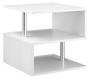 HomCom Tavolino Basso Moderno Salotto, Legno Bianco, Design Minimal, 50x50x50cm|Aosom