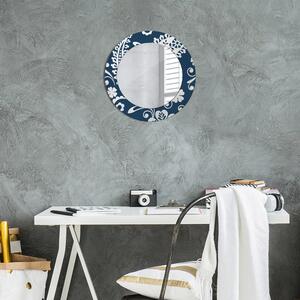 Specchio rotondo stampato Composizione di paisley fi 50 cm