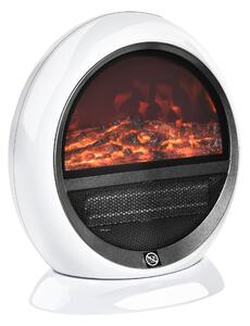 HOMCOM Camino Elettrico da terra con Effetto Fiamma Regolabile e finestra frontale trasparente, Ruotabile e Portatile,1500W, Bianco | Aosom Italy