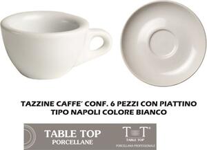 Table Top Tazzine Caffe' confezione 6 pezzi con Piatto cc 0,6 Napoli - TAB1196-6
