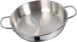 Metalsomma Tegame a Induzione in Acciaio Inox 2 Manici Utilizzabile in Forno cm 18 - Dune