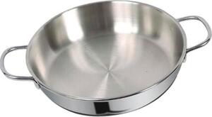 Metalsomma Tegame a Induzione in Acciaio Inox 2 Manici Utilizzabile in Forno cm 28 - Dune