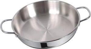 Metalsomma Tegame a Induzione in Acciaio Inox 2 Manici Utilizzabile in Forno cm 16 - Dune