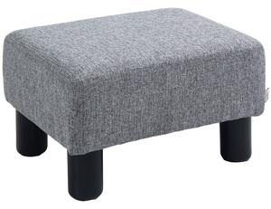 HOMCOM Pouf Poggiapiedi in Tessuto Effetto Lino Imbottito, 40x30x24cm, Grigio|Aosom