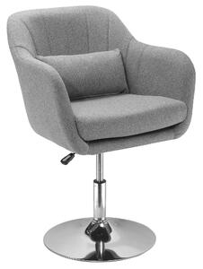 HOMCOM Sedia Girevole a 360° ad Altezza Regolabile, con Cuscino, Supporto Lombare e Bracciolo, 60x60x79-91 cm, Grigio|Aosom