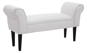 HOMCOM Panca Fondo Letto Imbottita di Design con Braccioli Arrotolati, 102x31x51cm, Bianco