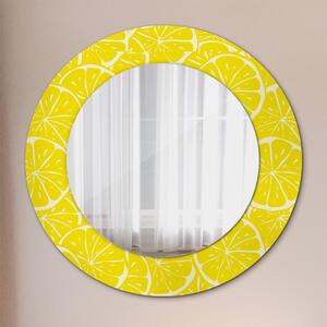 Specchio rotondo stampato Modello di limone fi 50 cm