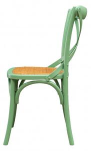 Sedia Thonet in massello di frassino e seduta rattan finitura Verde L48xPR52xH88 cm