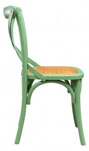 Sedia Thonet in massello di frassino e seduta rattan finitura Verde L48xPR52xH88 cm