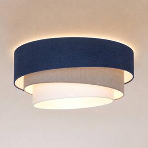 Plafoniera soffitto Trio Duolla, Blu, Cucina, Tessuto / Stoffa / Seta, Giovanile, Plafoniera
