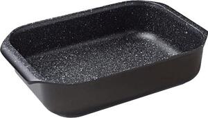 Risoli Teglia Forno Antiaderente Rettangolare in Alluminio Rivestimento in Granito 40 x 25 cm colore Nero - Plus