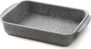 Accademia Mugnano Teglia Forno Lasagnera Antiaderente Rettangolare in Alluminio Rivestimento AM Mineral Stone 35 x 28,5 cm colore Grigio - Cuore di