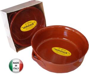 Barone Ceramica Tegame in Terracotta Utilizzabile in Forno cm 26 - Nonna