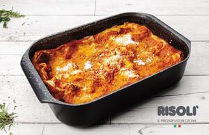 Risoli Teglia Forno Antiaderente Rettangolare in Alluminio Rivestimento in Granito 40 x 25 cm colore Nero - Plus