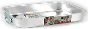 Pentole Agnelli Teglia Forno Lasagnera Rettangolare in Alluminio 35 x 26 cm colore Argento - Family Cooking