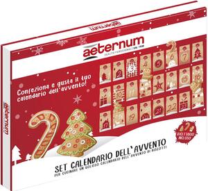 Aeternum Teglia Forno Rettangolare Rivestimento Petravera Plus con Stampi Penna e Ricettario - Set Calendario dell'Avvento