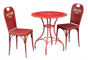 Tavolo "Bistro de Paris" in ferro finitura rosso anticata L72xPR72xH75 cm