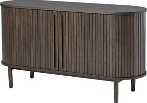 Cassettiera marrone effetto rovere con porte scorrevoli 140x76x45 cm Meta – Unique Furniture
