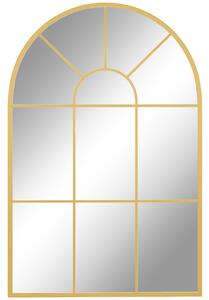 HOMCOM Specchio da Parete ad Arco in Vetro e Metallo Oro dallo Stile Moderno, 91x2x60 cm