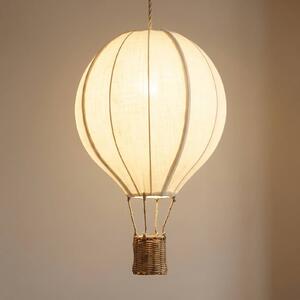 Lampada a sospensione Aeris Lindby, dimmerabile, Crema / Ambra, Cameretta, Tessuto / Stoffa / Seta, Lampada a sospensione