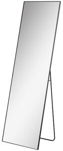 HOMCOM Specchio a Figura Intera da Parete o da Terra in Metallo e Lega di Alluminio, 50x2x161.5 cm, Nero | Aosom Italy
