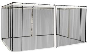 VivaGarden Telo per Gazebo Zanzariera Universale con Cerniere 352x207 cm colore Nero/Beige
