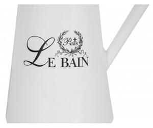Portascopino a forma di brocca in porcellana bianca decorata "Le Bain Paris"