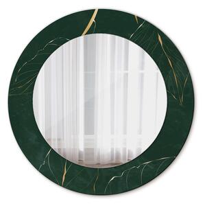 Specchio rotondo stampato Delicate foglie dorate fi 50 cm