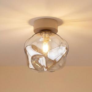 Plafoniera soffitto Lava TK Lighting, dimmerabile, Crema / Ambra, Soggiorno / Sala da pranzo, Vetro, Moderno, Plafoniera