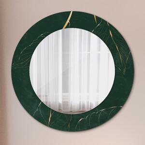 Specchio rotondo stampato Delicate foglie dorate fi 50 cm