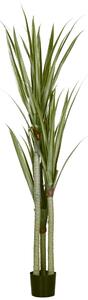 HOMCOM Pianta Artificiale di Yucca da 190 cm con 39 Foglie in Vaso Contenitore di PEVA e Cemento | Aosom Italy
