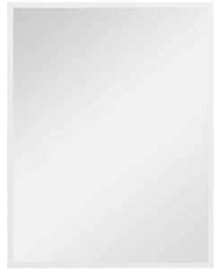 HOMCOM Specchio Bagno Parete Rettangolare con Ganci, Specchio da Camera in Vetro e MDF, 70x90 cm, Bianco | Aosom Italy