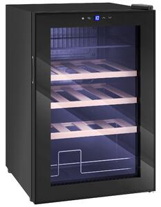 HOMCOM Cantinetta Frigo per Vino da 53L con Ripiani Regolabili per 12 Bottiglie e 25 Lattine, 43x45x64 cm, Nero | Aosom Italy