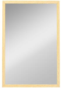 HOMCOM Specchio da Parete Rettangolare con Ganci, Specchio a Muro in Vetro e MDF, 40x60 cm, Color Legno | Aosom Italy
