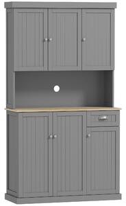 HOMCOM Mobile Cucina Credenza Country con Mensole Regolabili 101x39x180cm Bianco | Aosom Italy