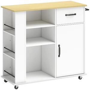 HOMCOM Mobile Cucina con Cassetto, Armadietto e Ripiano Regolabile, Bianco | Aosom Italy