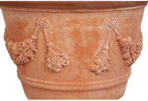 Vaso in terracotta Galestro festonato 100% Made in Italy, interamente fatto a mano