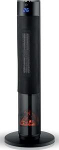 DCG Termoventilatore Ceramico a Torre Stufa Elettrica 2000 Watt Effetto Fiamma colore Nero - PTC2011