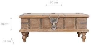 Cassapanca in legno massiccio riciclato finitura anticata
