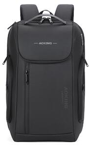 Zaino unisex nero in poliestere, con cerniera e scomparti multifunzionali, altezza 47,5 cm